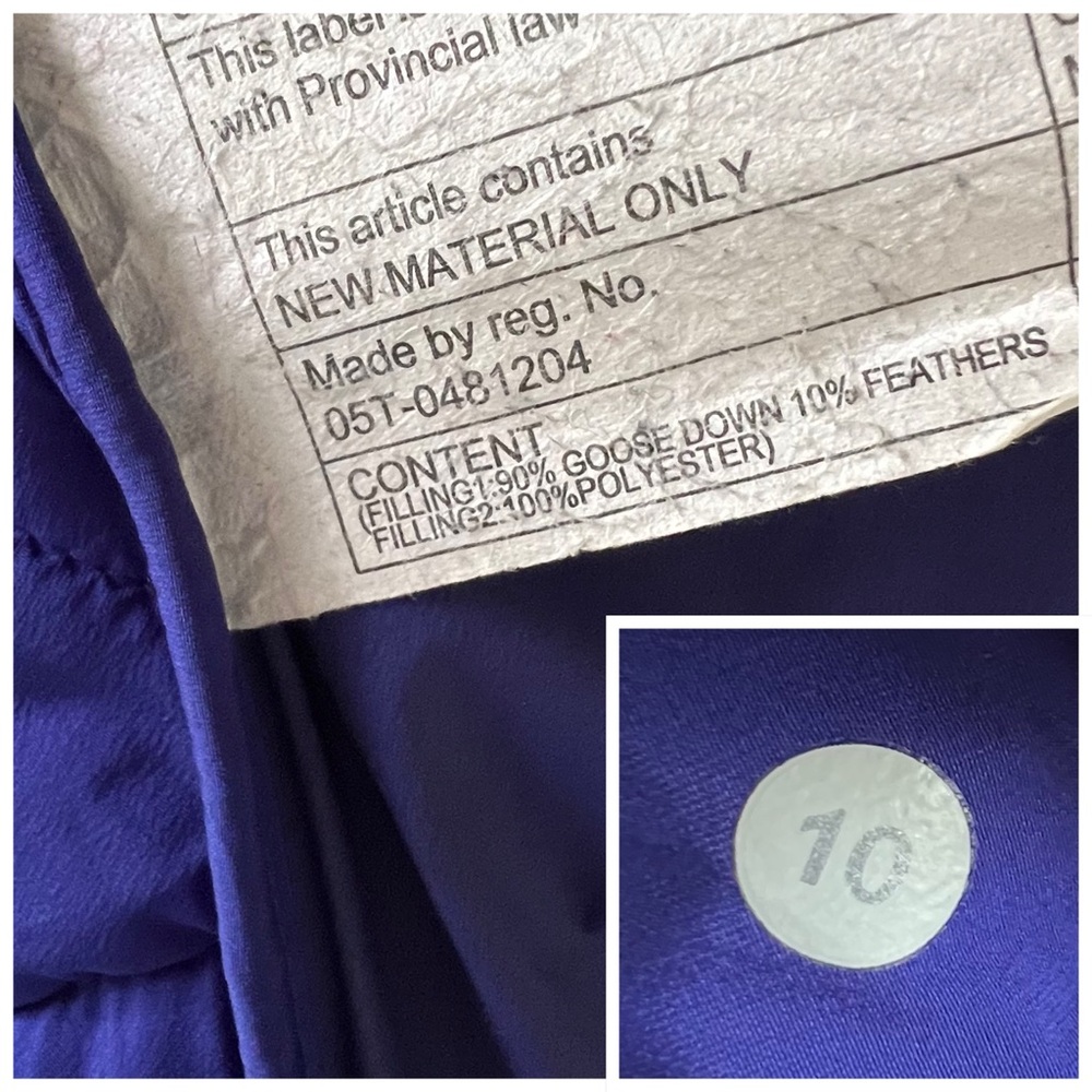 Lululemon Fluffed Up Down Jacket in Pigment Blue Size 10 - Picture 13 of 15